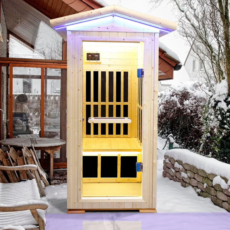 1 Person Outdoor Far Infrared Sauna, Spruce – photo 2