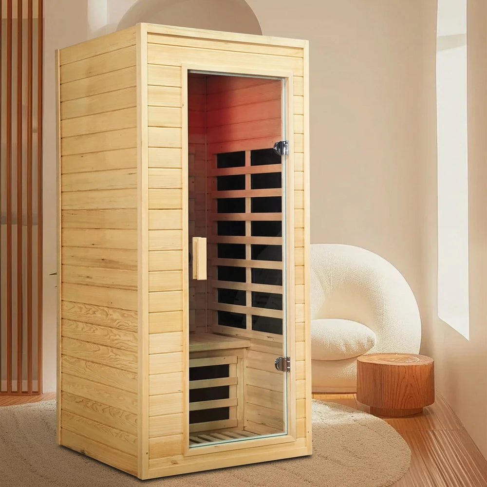 Hemlock Wood One-Person Infrared Sauna Room