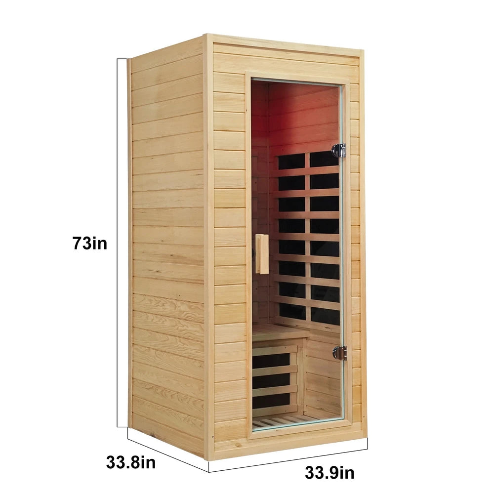 Hemlock Wood One-Person Infrared Sauna Room