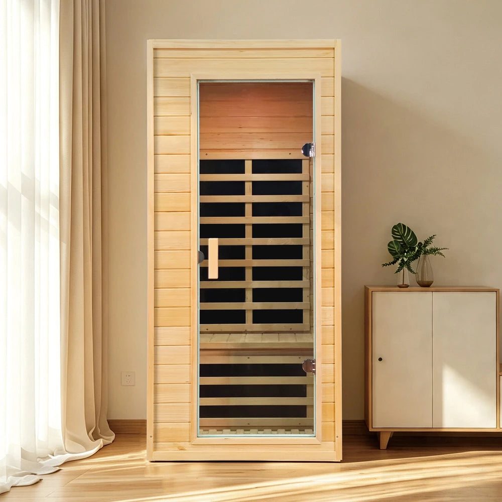 Hemlock Wood One-Person Infrared Sauna Room