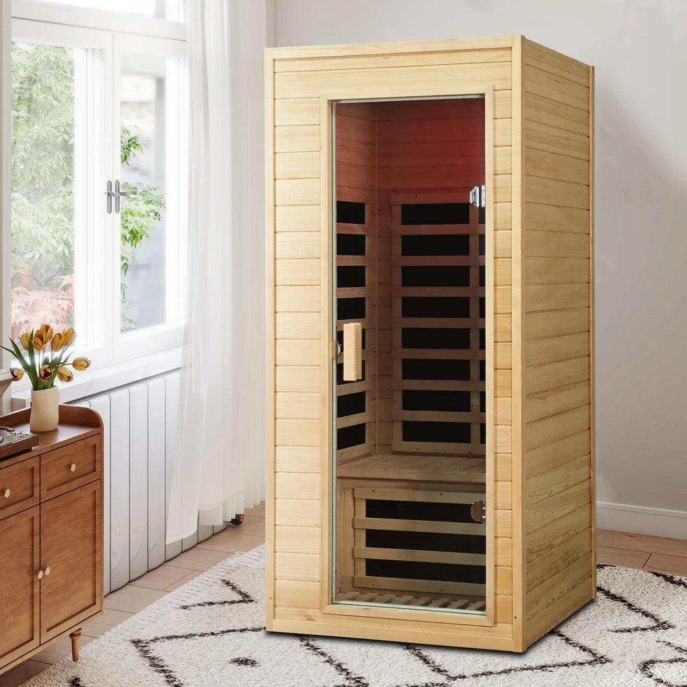 Hemlock Wood One-Person Infrared Sauna Room