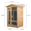 2-Person Outdoor Infrared Sauna – Hemlock Wood with Bluetooth &amp; LED Lighting
