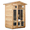 2-Person Outdoor Infrared Sauna – Hemlock Wood with Bluetooth &amp; LED Lighting