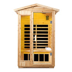 2-Person Outdoor Infrared Sauna – Hemlock Wood with Bluetooth &amp; LED Lighting