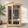 2-Person Outdoor Infrared Sauna – Hemlock Wood with Bluetooth &amp; LED Lighting