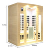 3-Person Indoor Far Infrared Sauna – Hemlock Wood with Low EMF