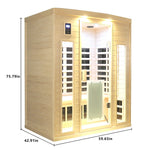 3-Person Indoor Far Infrared Sauna – Hemlock Wood with Low EMF