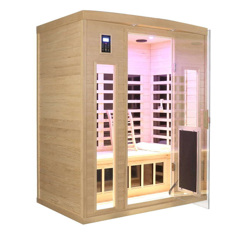 3-Person Indoor Far Infrared Sauna – Hemlock Wood with Low EMF