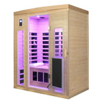 3-Person Indoor Far Infrared Sauna – Hemlock Wood with Low EMF