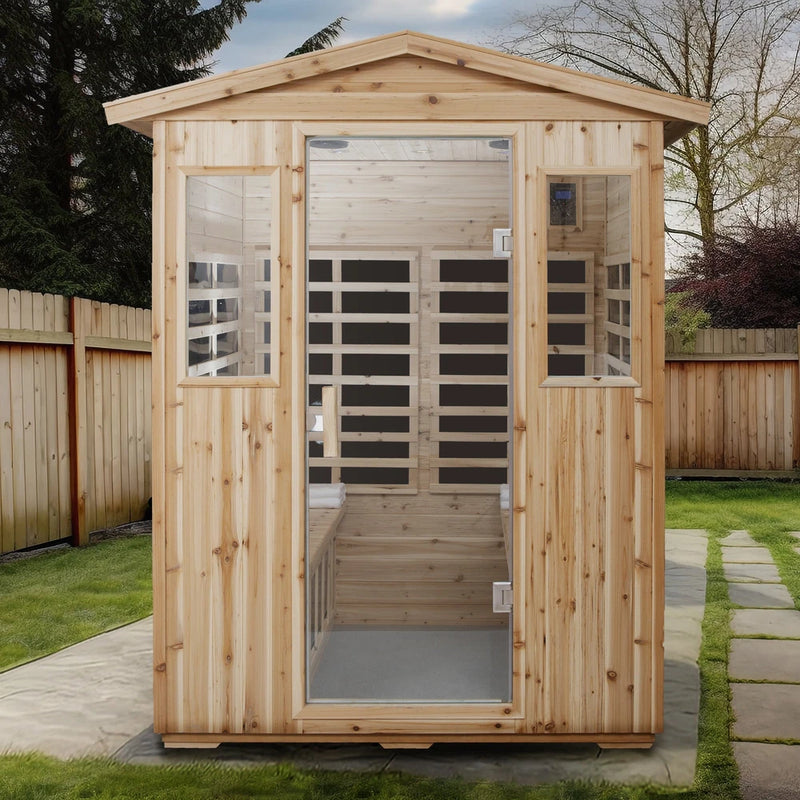 4-Person Outdoor Infrared Sauna – Fir Wood