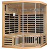 4-Person Corner Infrared Sauna – Canadian Hemlock