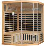 4-Person Corner Infrared Sauna – Canadian Hemlock