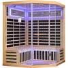 4-Person Corner Infrared Sauna – Canadian Hemlock
