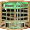 4-Person Corner Infrared Sauna – Canadian Hemlock