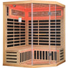 4-Person Corner Infrared Sauna – Canadian Hemlock