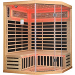 4-Person Corner Infrared Sauna – Canadian Hemlock
