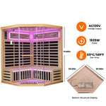4-Person Corner Infrared Sauna – Canadian Hemlock