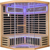 4-Person Corner Infrared Sauna – Canadian Hemlock