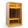 2-Person Indoor Infrared Sauna – Hemlock Wood with Double Glass Doors