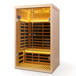 2-Person Indoor Infrared Sauna – Hemlock Wood with Double Glass Doors