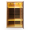 2-Person Indoor Infrared Sauna – Hemlock Wood with Double Glass Doors