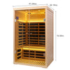 2-Person Indoor Infrared Sauna – Hemlock Wood with Double Glass Doors