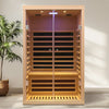 2-Person Indoor Infrared Sauna – Hemlock Wood with Double Glass Doors