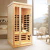 1-Person Far Infrared Sauna – Hemlock Wood with LED Lighting