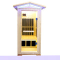 Single Person Spruce Far Infrared Sauna with Ambient Lighting and Bluetooth Music - Natural Wood Finish
