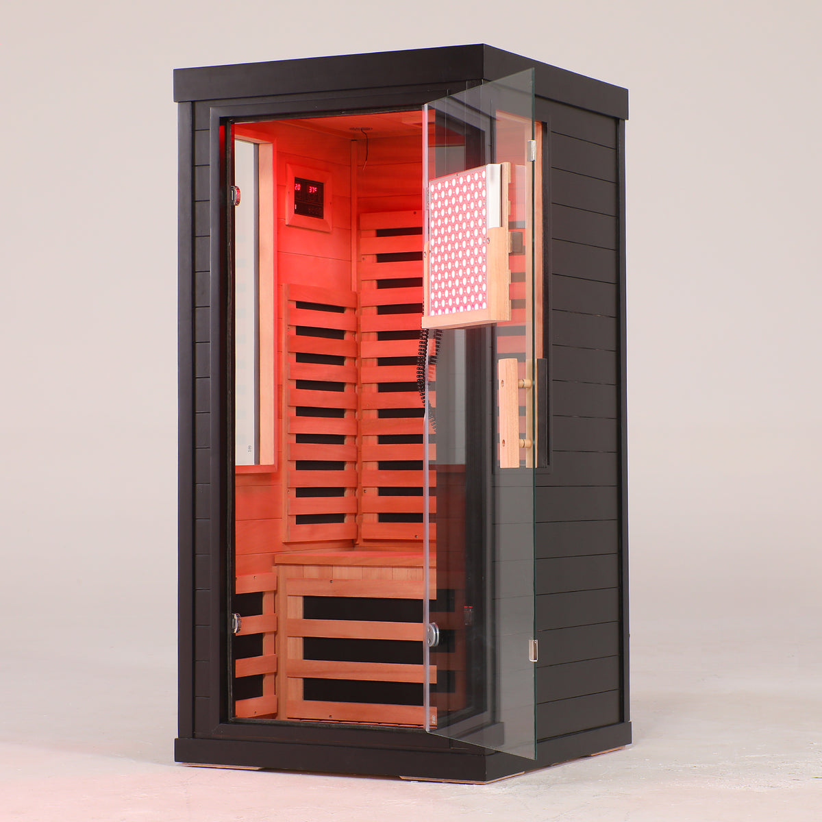 One-two person far Infrared sauna with red light therapy