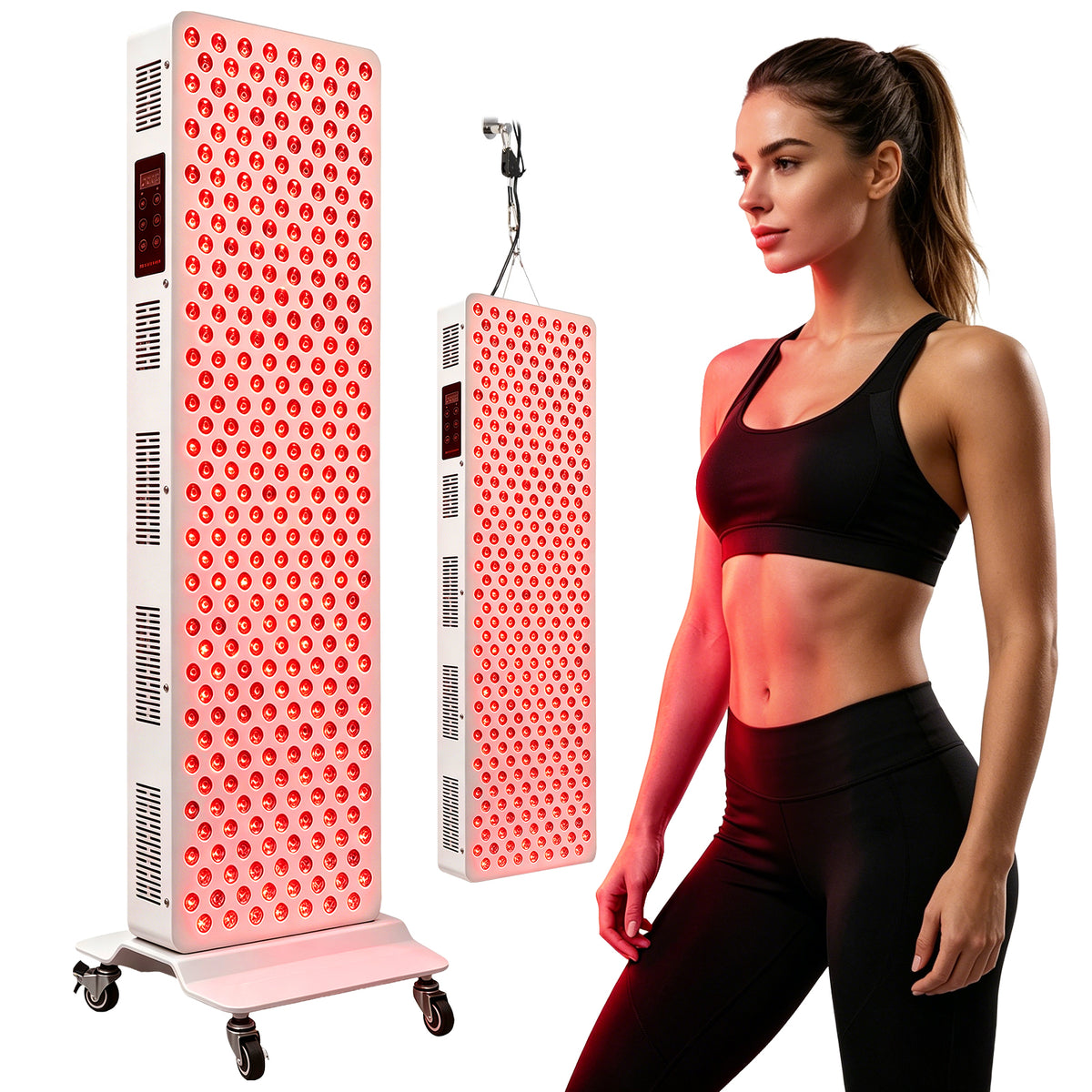 Red Light Panel, 300 LED Red Light Therapy for Body with Timer & Stand, 630/660/810/830/850nm Red & Near Infrared Light Therapy Device for Face Skin Health
