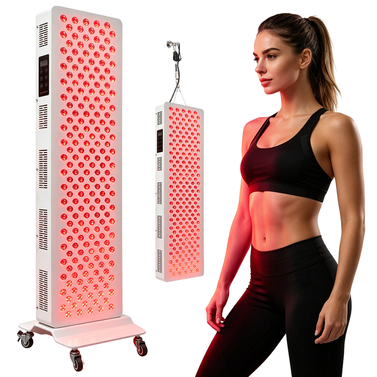 Red Light Panel, 200 LED Red Light Therapy for Body with Timer & Stand, 630/660/810/830/850nm Red & Near Infrared Light Therapy Device for Face Skin Health